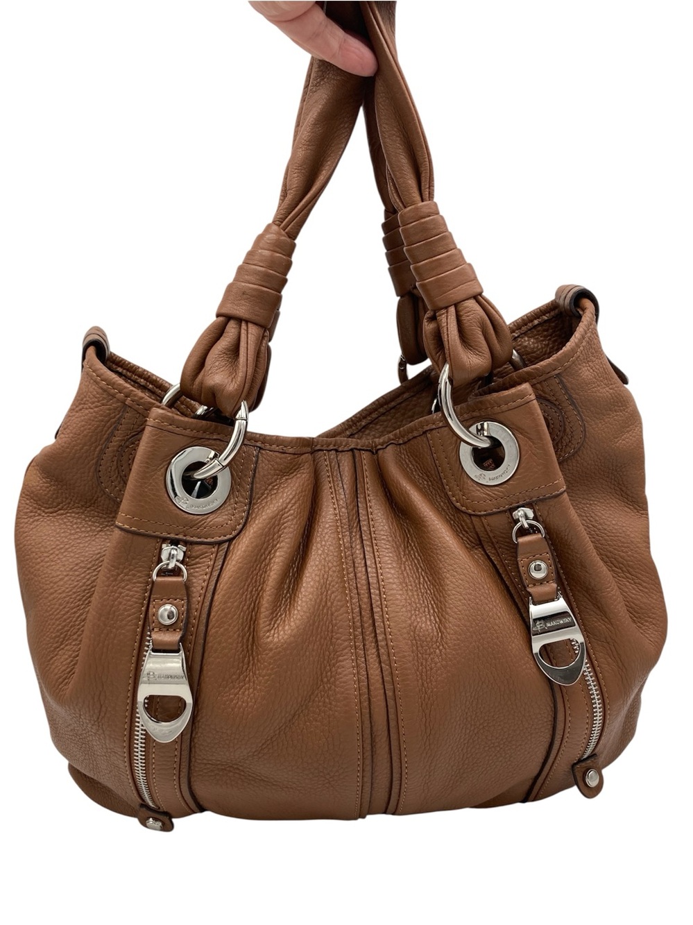 B. Makowsky Oversized Y2K Slouchy Leather Shoulder Bag